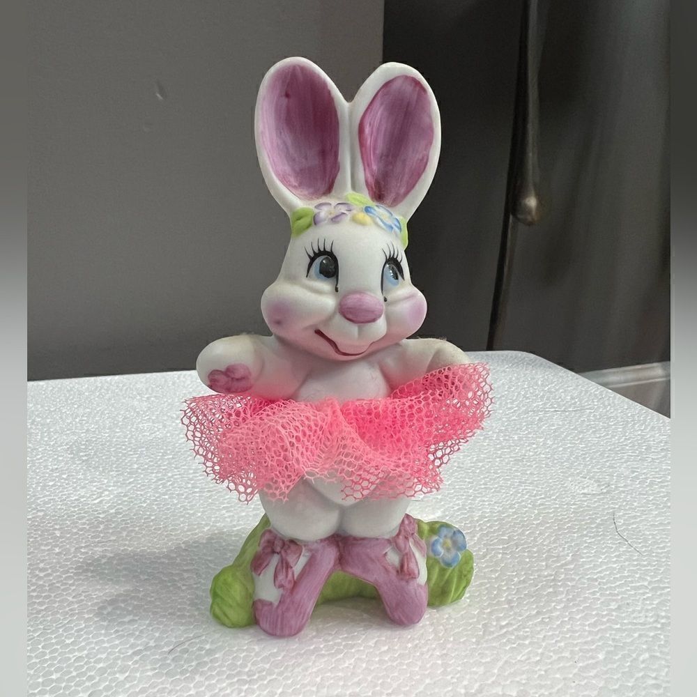 Vintage 1980's George Good Porcelain Ballerina Rabbit Figurine
